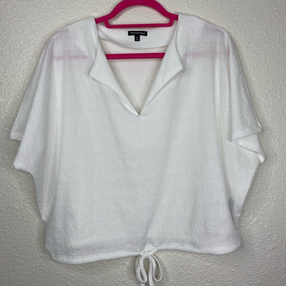 White Semi-Cropped Top